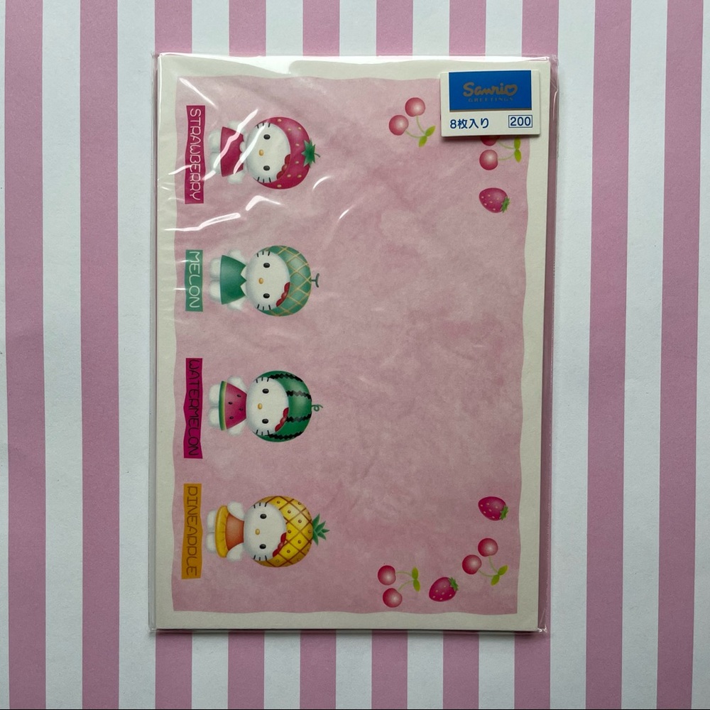 Vintage Sanrio Hello Kitty FRUITS 8 Postcards 1999 - AS IS